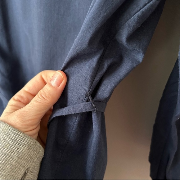 Anthropologie Hei Hei Agonda Blue Embroidered Tunic Blouse Button Front Belt -10 - Picture 9 of 12